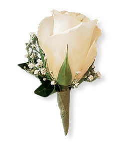 White Ice Rose Boutonniere
